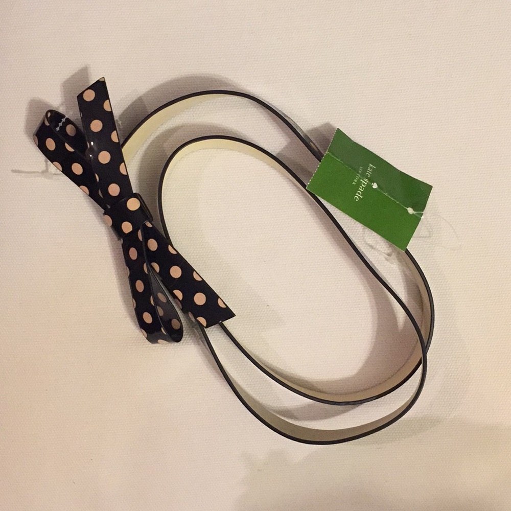 Kate Spade New Thin Bow Belt Polka Dot